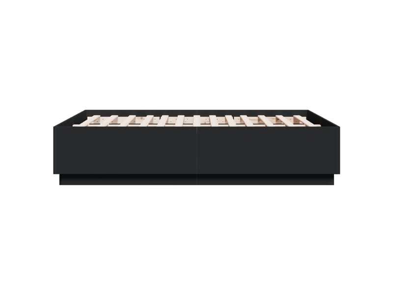  Lit double- lit adulte -  cadre de lit sans matelas noir 135x190 cm  - Conforama D