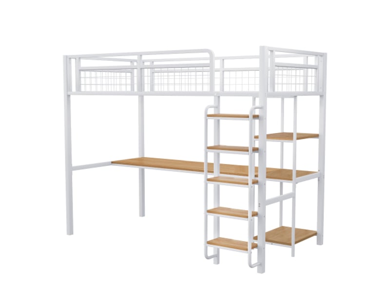  Lit double capitonné gris 140x200 cm - tête de lit réglable en hauteur, éclairage led, 4 tiroirs, sommier en bois, sans matelas  - Conforama A