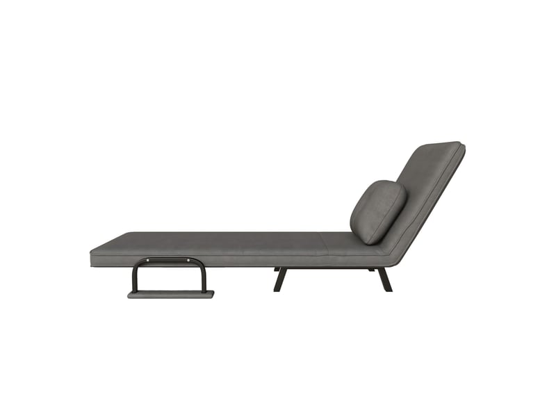  Fauteuil relax inclinable 180°, tissu chenille gris, structure métal  - Conforama W