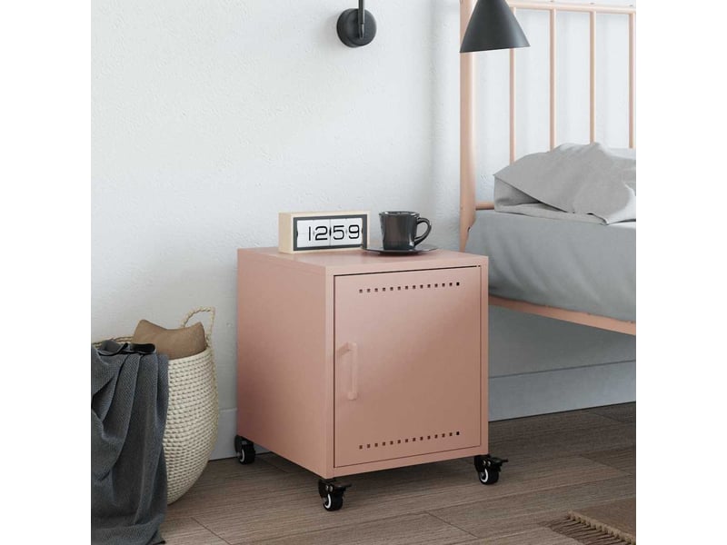  Table de chevet - cabinet de chevet - table de nuit rose 36x38,5x43,5 cm acier  - Conforama B