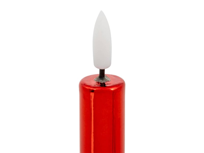  Lot de 2 bougies led bâton métal rouge TILIA - Conforama C