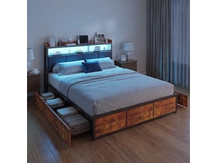 Lit avec rangement 160x200 cm Lonelyo   coloris noir