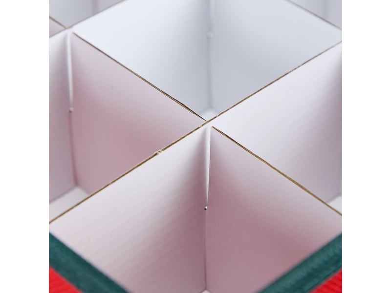  Boîte de rangement spacieuse pour boules de noël 30 x 30 x 60 cm avec séparateurs ajustables en tissu rouge 13_0016201  - Conforama D