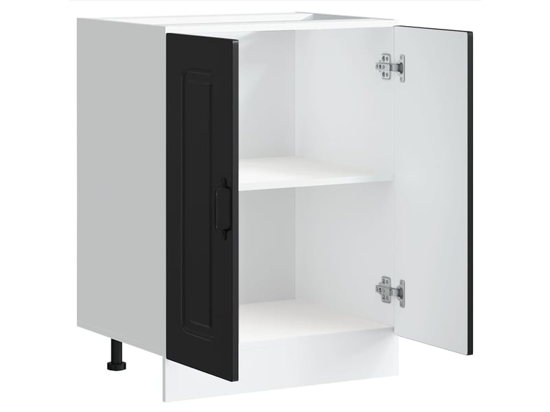 Meuble de cuisine, meuble bas pour évier kalmar noir 60x46x81,5cm bois ingénierie - Conforama E