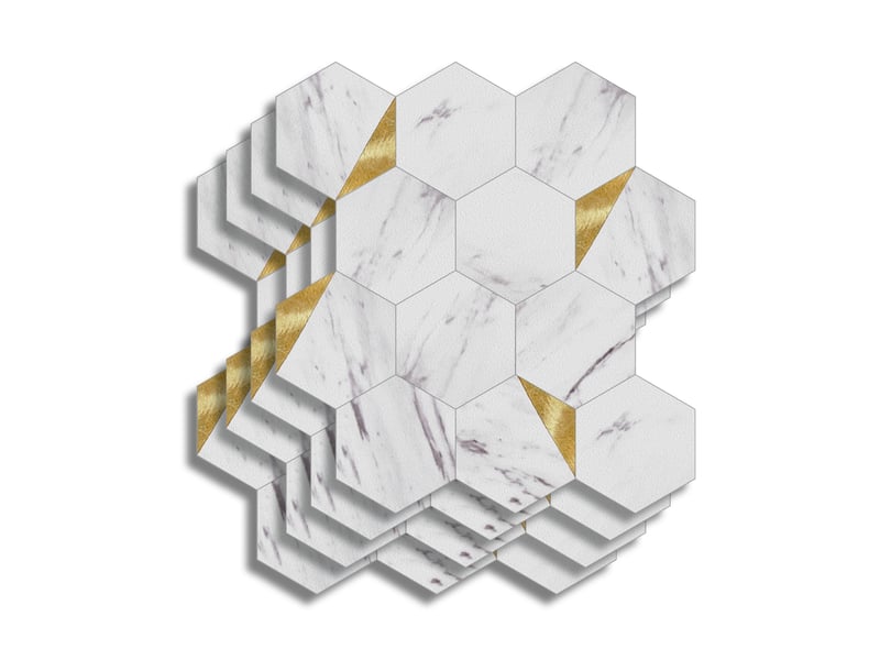  Crédence adhésive murale 3d  - effet carrelage hexagonal 4 pièces 25x25 cm  - Conforama B