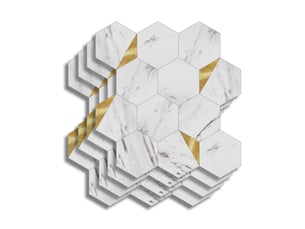 Crédence adhésive murale 3d - effet carrelage hexagonal 4 pièces 25x25 cm