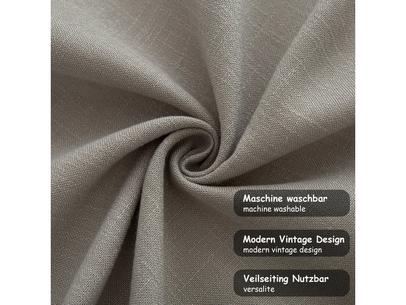 Chemin de table élégant - 40x160 cm - effet lin déperlant et imperméable - gris clair - Conforama D