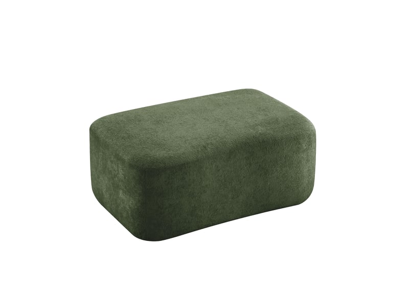 Canapé pouf 96x69 cm - assise rembourrée - design ergonomique - revêtement velours - vert - Conforama A
