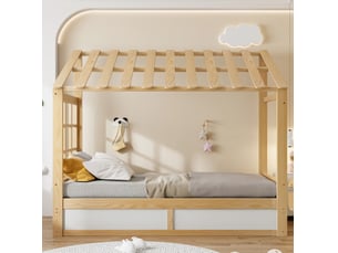 Lit cabane 90x200 cm <strong>MODFU</strong>  <strong></strong> coloris bicolore