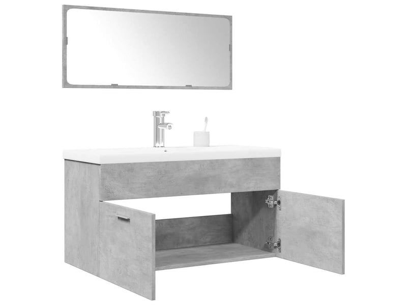Ensemble de meubles de salle de bain 3 pcs gris béton cf63788 - Conforama B