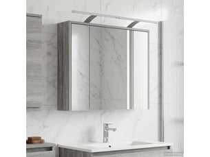 Armoire miroir salle de bain, meuble de rangement gris sonoma 73.5x16x62.5 cm shl6237