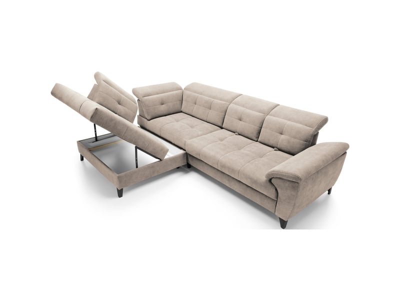  Canapé d'angle beige 5 places angle gauche 5 places confort inferno  - Conforama D