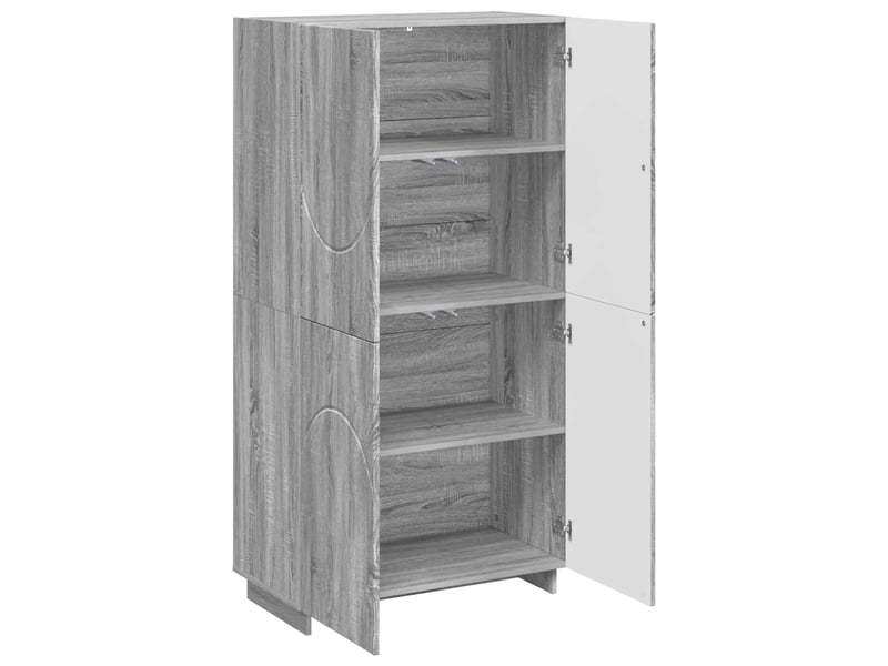 Buffet haut, buffet de rangement sonoma gris 79x41x151 cm bois d'ingénierie - Conforama C
