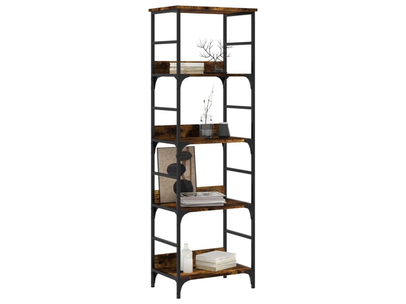  Bibliothèque, étagère de rangement chêne fumé 50x33x153 cm bois d'ingénierie  - Conforama C