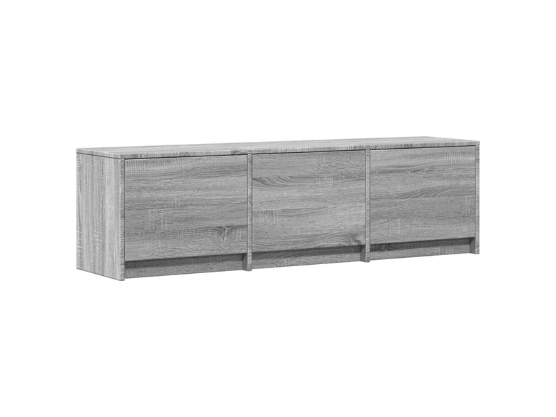 Meuble tv - banc tv - meuble de rangement avec led 140x34x40 cm gris sonoma bois d’ingénierie - Conforama E