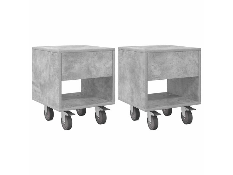  Table de chevet 2 pièces gris béton 40,5 x 40 x 48 cm  - Conforama A
