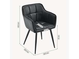 Chaise de salle à manger Birmingham similicuir noir [en.casa]