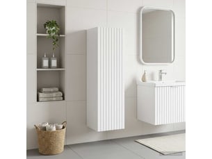 Cabinet salle de bain mural, meuble de rangement blanc brillant 33x34.5x60 cm shl6567