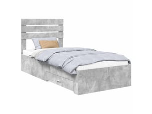 Lit simple 90x200 cm    coloris gris