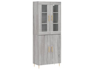Buffet haut - bahut - meuble de rangement sonoma gris 69,5x34x180 cm bois d'ingénierie