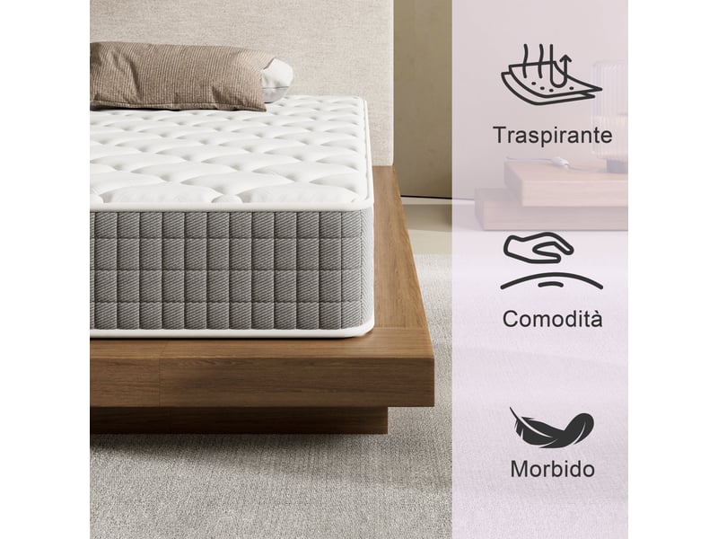  Matelas mousse 140x200 cm,épaisseur 30 cm,fermeté moyenne,respirant et réversible  - Conforama D