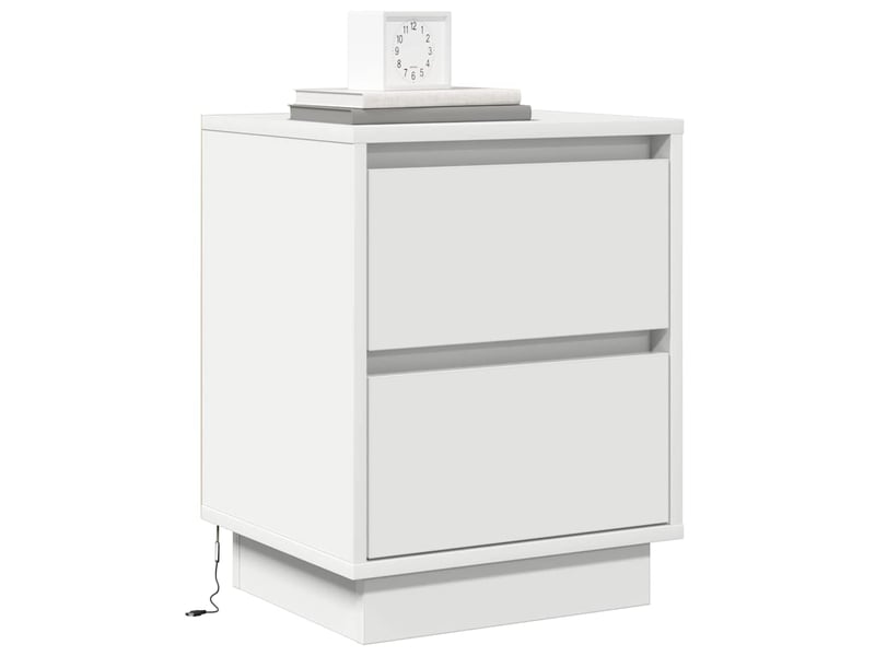  Table de chevet avec tiroir 2 pièces blanc 39 x 34,5 x 50 cm  - Conforama C