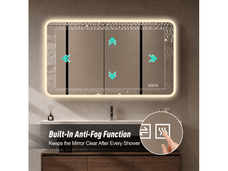  Miroir de salle de bain led 120x60 cm – argent – antibuée, 3 couleurs, variateur et mémoire ip44  - Conforama E