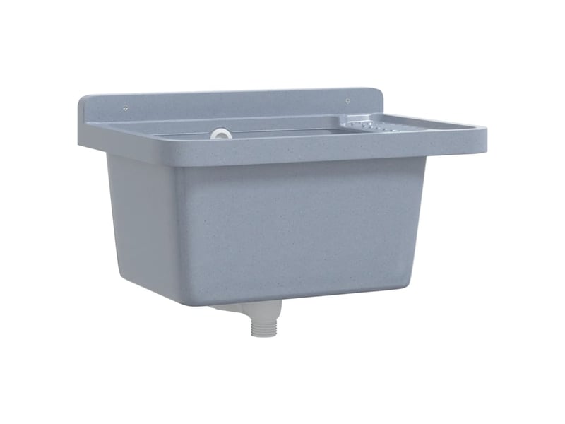  Lavabo pour montage murale gris 50x35x24 cm résine cf65683  - Conforama A