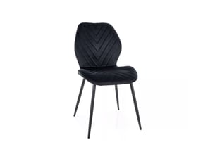 Lot de 4 chaises en velours - gamme mike - noir