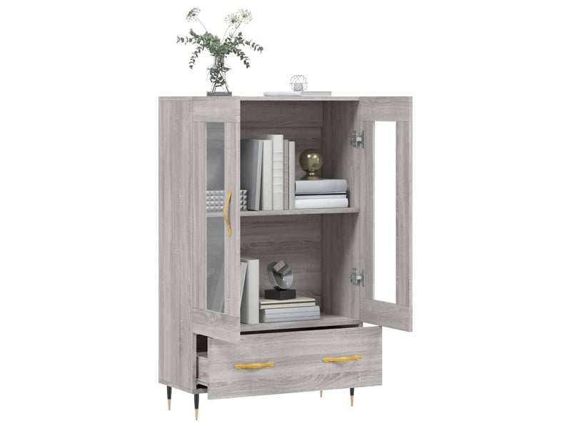  Buffet haut - bahut - meuble de rangement sonoma gris 69,5x31x115 cm bois d'ingénierie  - Conforama D