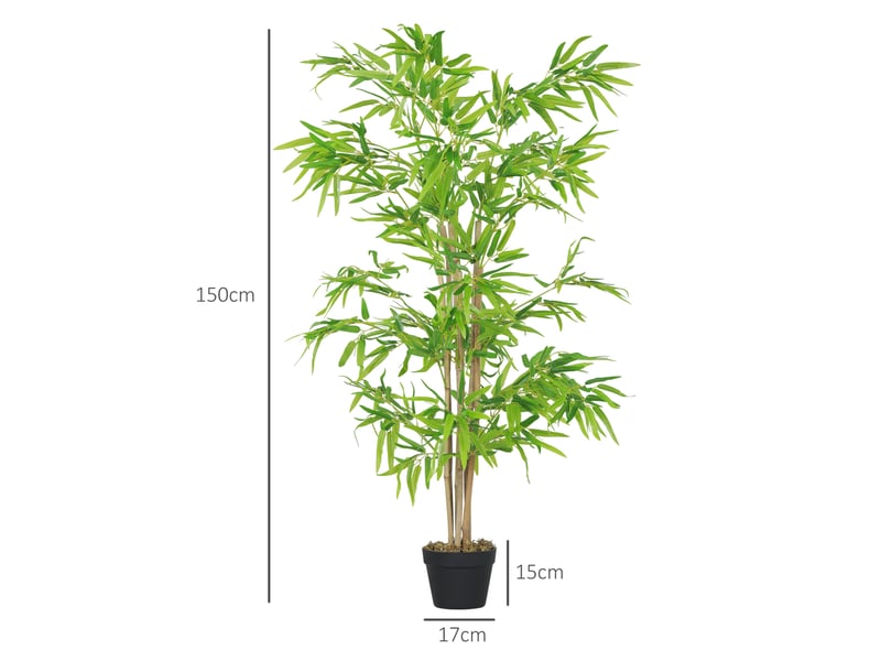  Bambou artificiel 17x17x150 cm en pot vert  - Conforama E