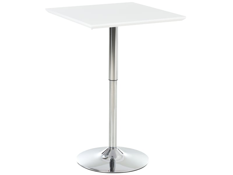  Table de bistrot 60x60 cm hauteur réglable mdf blanc  - Conforama A