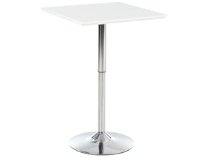 Table de bistrot 60x60 cm hauteur réglable mdf blanc