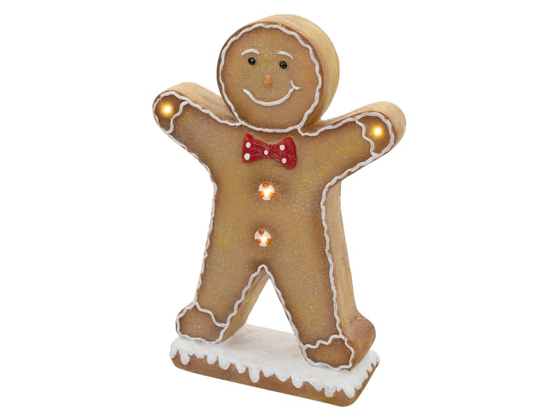  Ecd germany figurine de noël bonhomme en pain d'épices à led 75 cm, décoration lumineuse d'interieur sur piles (non incluses) avec un nœud papillon, ornement à poser pour cheminée plateau de table ECD Germany GmbH - Conforama A