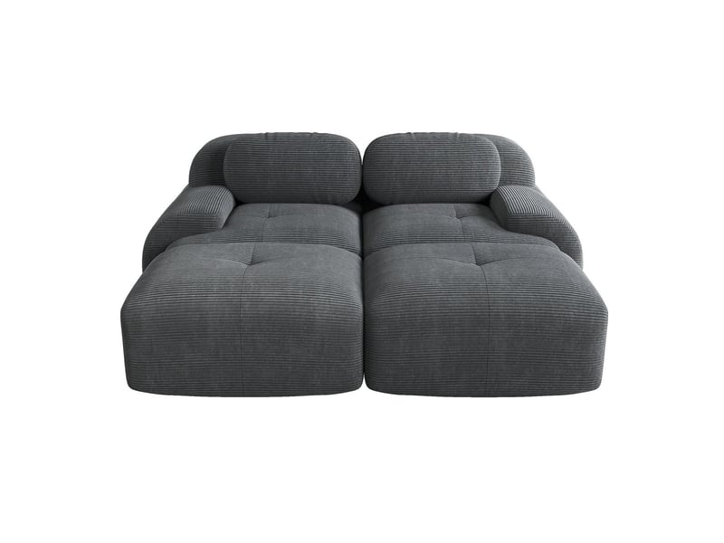 Canapé 2 places en velours côtelé gris, modulaire, sans cadre, avec méridienne, accoudoirs ergonomiques SF20250527039 - Conforama D