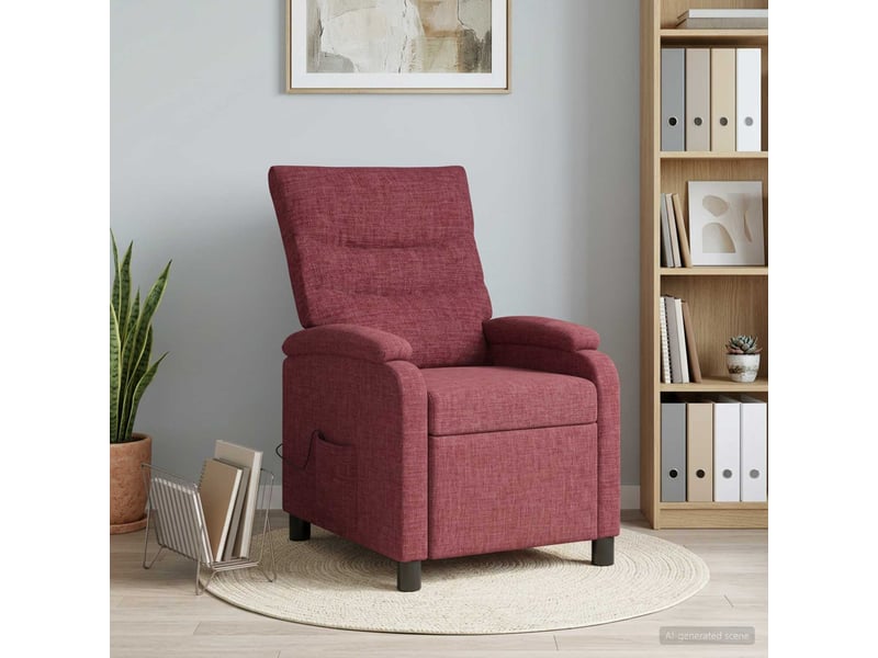 Vidaxl fauteuil de massage inclinable bordeaux tissu - Conforama B