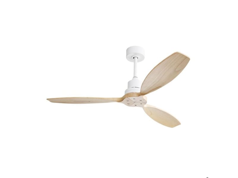  Ventilateur de plafond 132 cm sans éclairage, 6 vitesses, télécommande, moteur dc réversible, blanc  - Conforama A