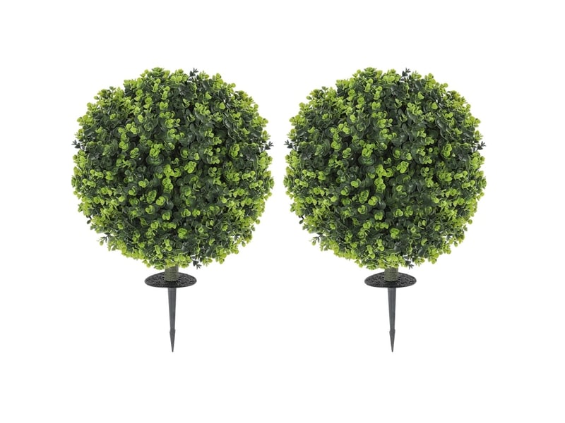  Lot de 2 boules de buis artificielles ø40 x h56 cm – vert – tige à planter, usage intérieur et extérieur  - Conforama A