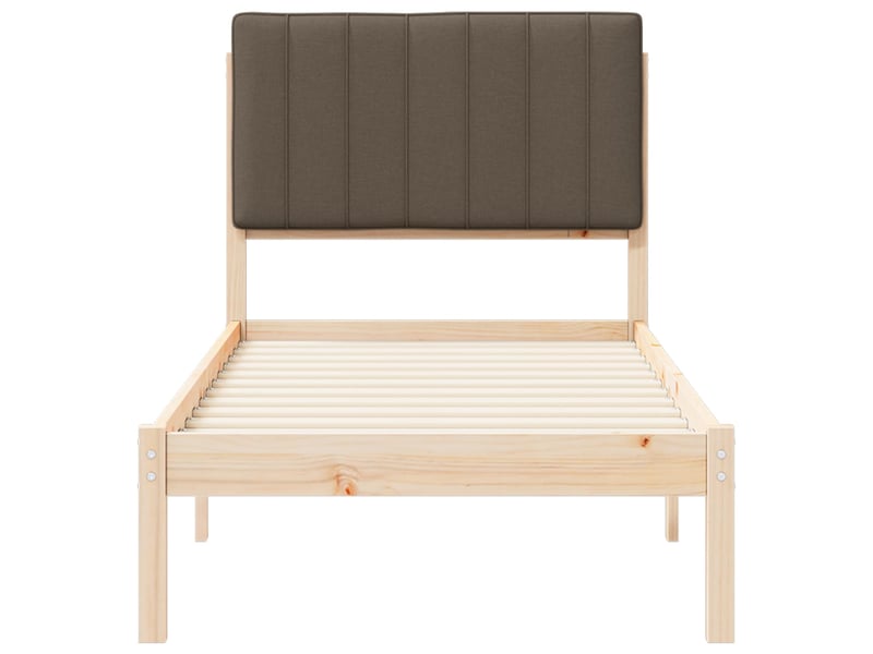  Lit simple- lit adulte -  cadre de lit avec tête de lit rembourrée taupe 80 x 200 cm  - Conforama D