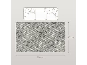 Tapis de salon 200 x 140 x 1.5 cm lavable en machine moderne compatible chauffage au sol en polypropylène gris clair 21_0003680
