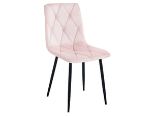 Lot de 2 chaises libra en velours rose clair avec pieds noirs