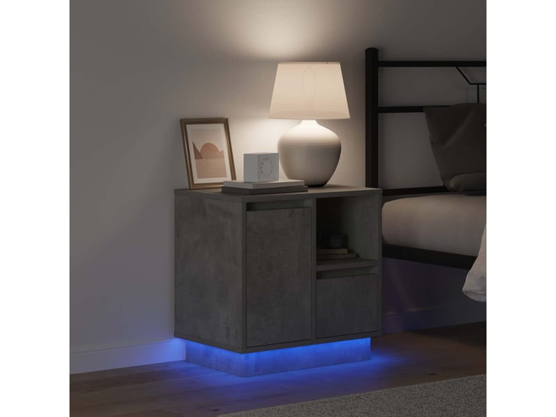 Table de chevet - cabinet de chevet - table de nuit 2 pc gris béton 50 x 34,5 x 50 cm. - Conforama B