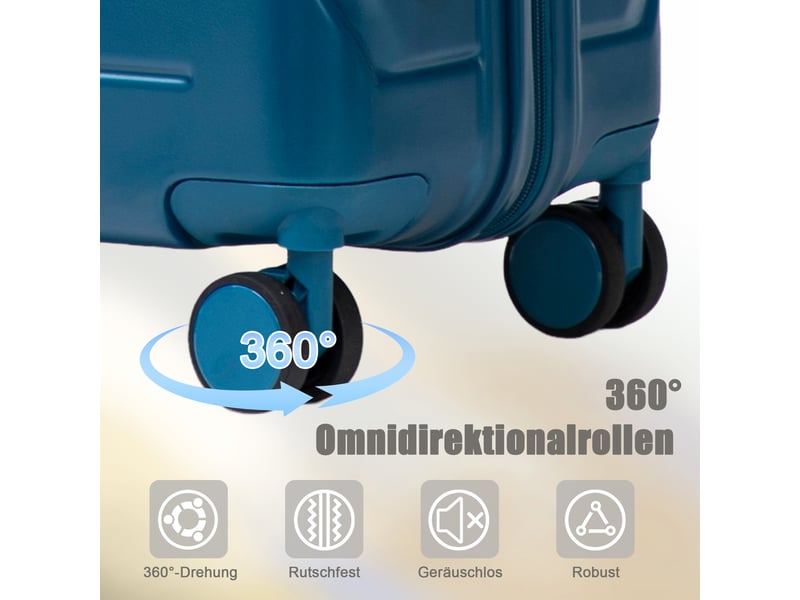 Set de 4 valises rigides,14192428 pouces,avec serrure,abs,bleu foncé - Conforama E