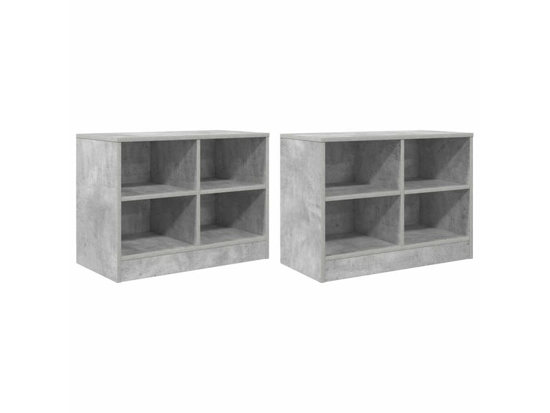  Armoire de lit avec étagère 2 pièces gris béton 66x33x48 cm  - Conforama D