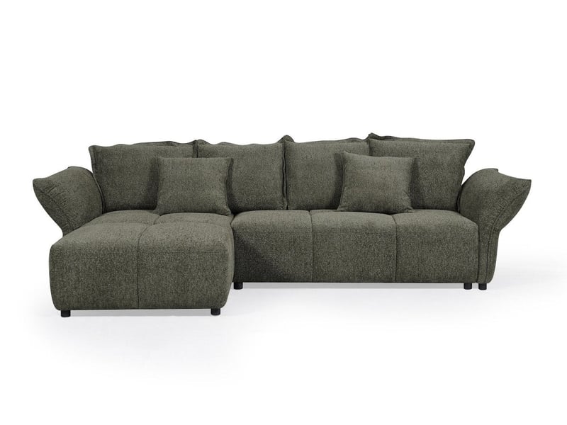  Canapé d'angle convertible réversible en velours tissé vert olive beline SF771-ANG-VEROL - Conforama E