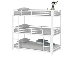 Lit superposé 90x200 cm OKWISH coloris blanc