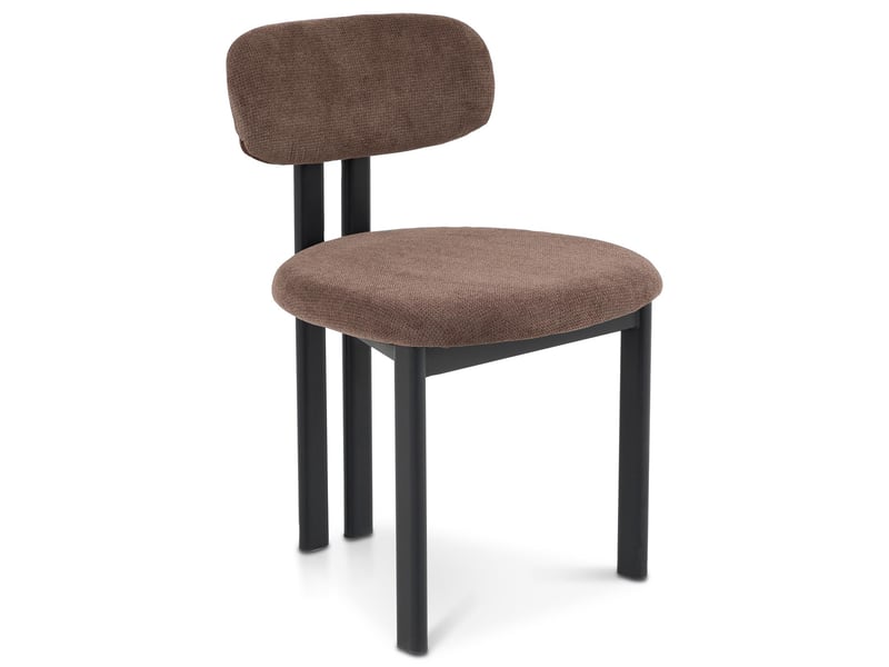  Lot de 2 chaises franca de salle à manger en tissu - brun  - Conforama C