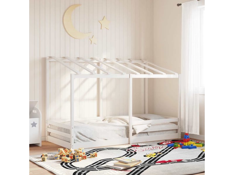  Lit pour enfants - lit jeune sans matelas blanc 100x200 cm bois pin massif  - Conforama B