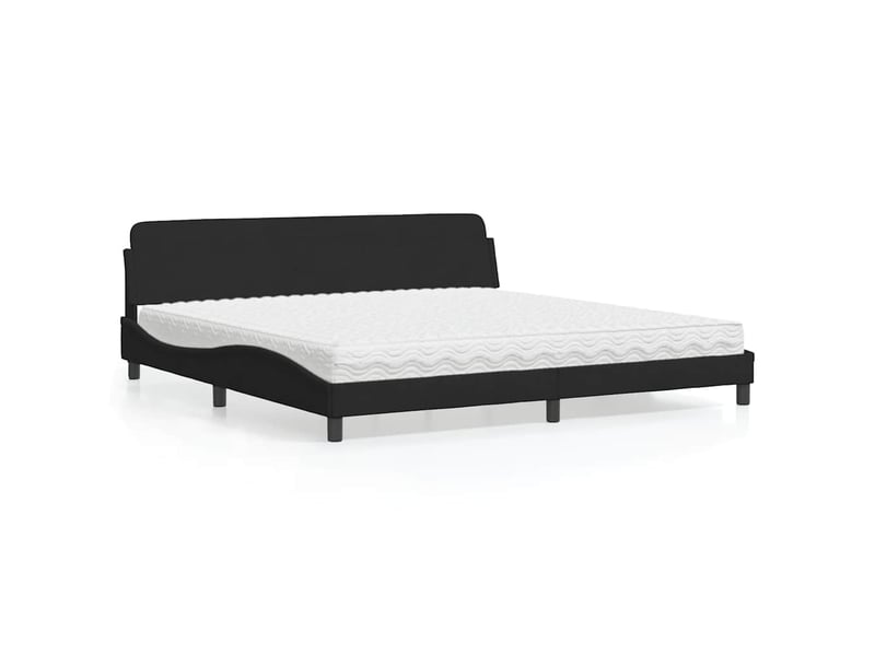 Lit avec matelas dover noir 200x200 cm velours - Conforama B