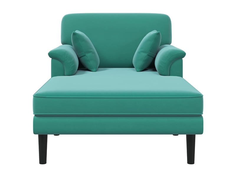  Chaise longue, chaise de salon turquoise velours cf28626  - Conforama C